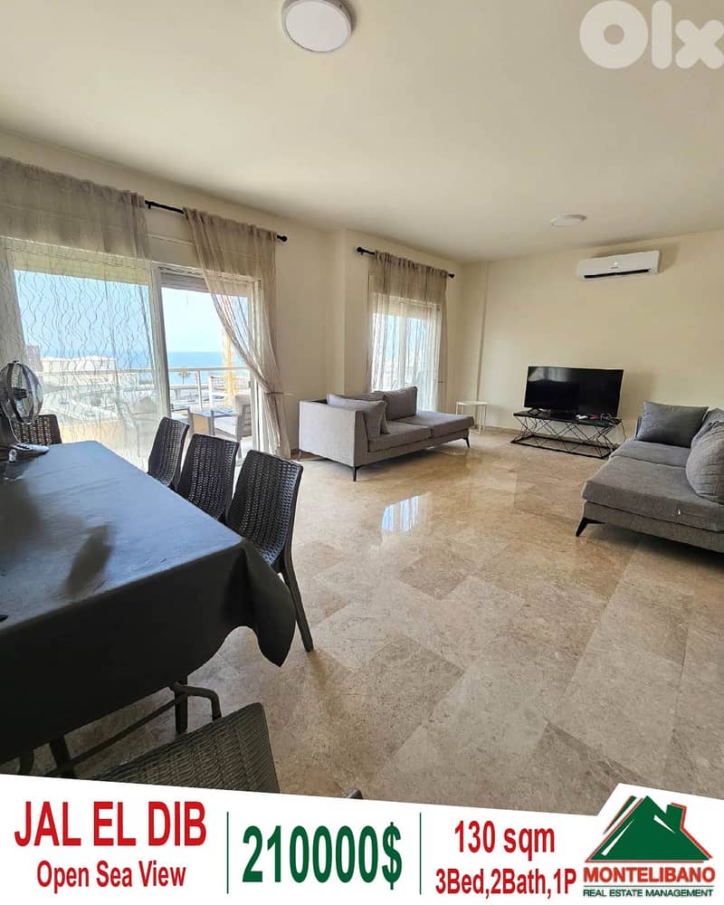 130 sqm Apartment For Sale in Jal El Dib with Open Sea View !!! 0