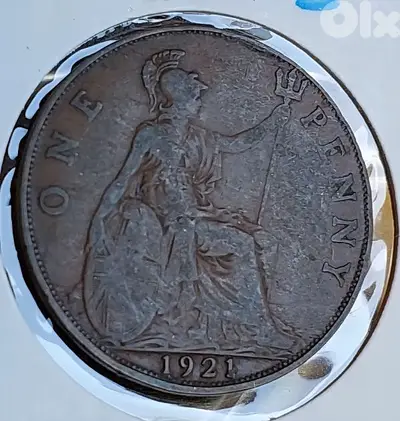 England 1921 KGV large bronze one Penny coin
