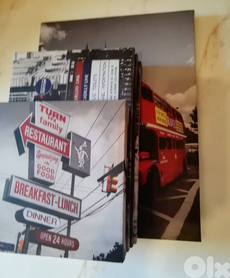 Retro style wall deco. canvas on wood frame sizes 30*40 - 20*30 & 20*2 6
