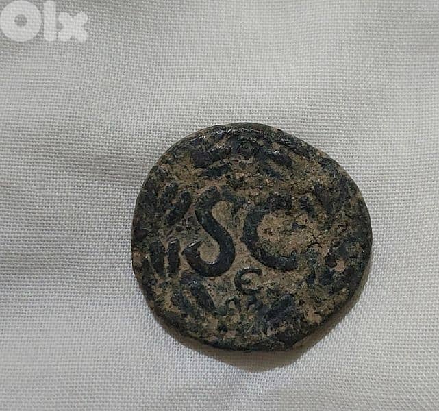 Ancient Roman Bronze SC coin for Emperor Hadrian year 117 AD 1