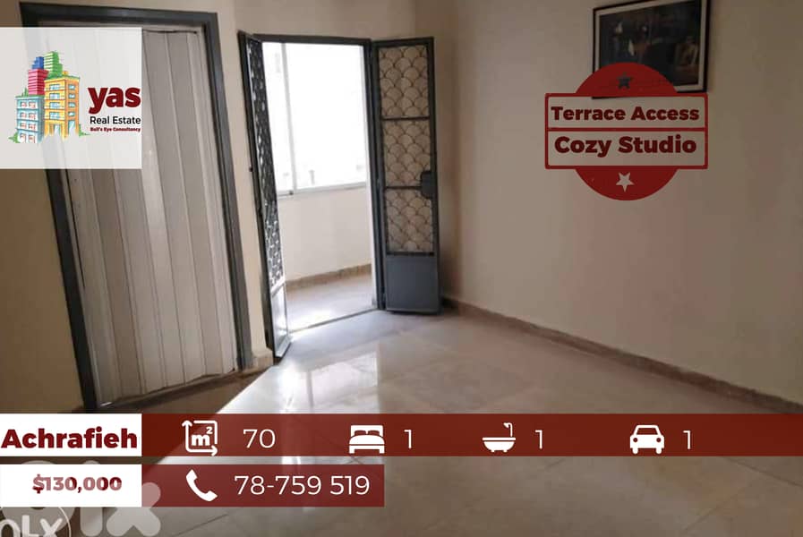 Achrafieh/Saydeh 70m2 | Cozy Flat | Prime Location | Terrace Access|PA 0