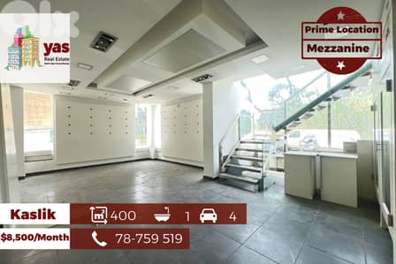 Kaslik 400m2 | Mezzanine | Rent | Active Street | Rent | EH