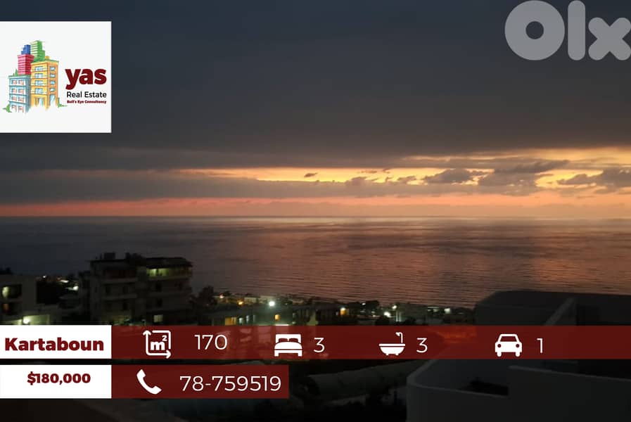 Kartaboun 170m2 | 170m2 Roof | Panoramic Sea View | Prime Location |PA 0