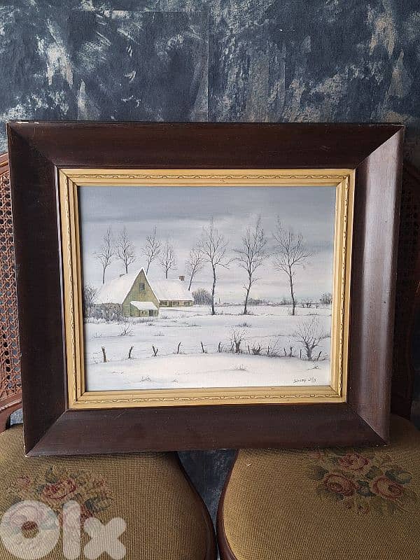 handpainted signed oil painting 0