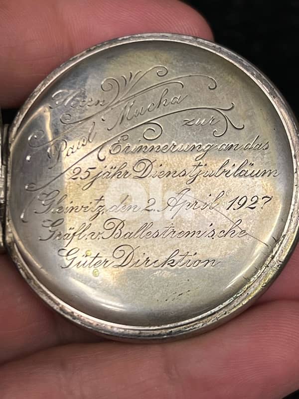 German Memorial Silver Pocket Watch 0