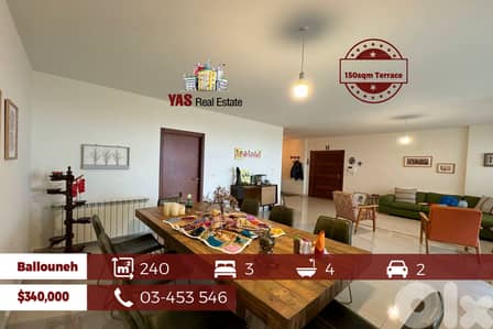 Ballouneh 240m2 | Unique Proeprty | 150m2 Terrace | Luxury | BG |