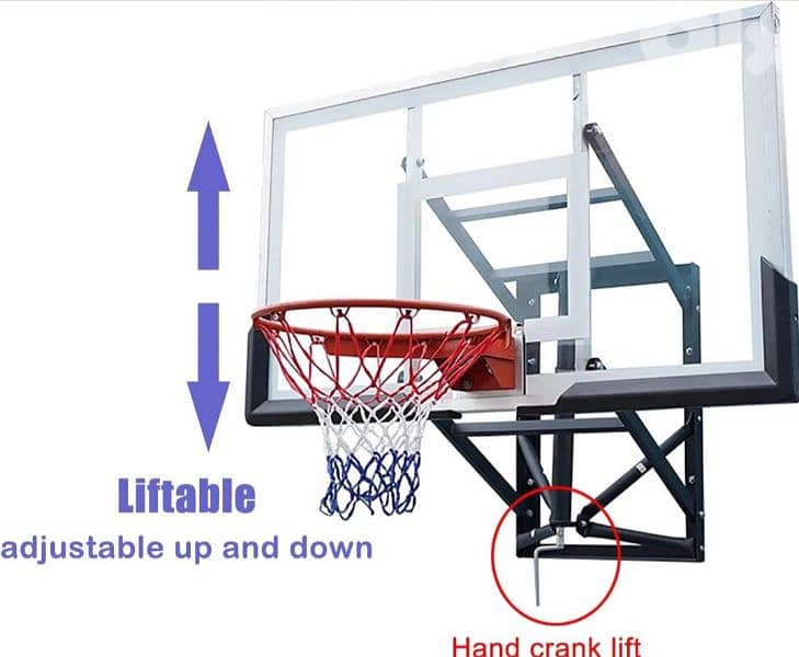 basketball mounted Backboard (140x80cm) (Tempered gass ) 0
