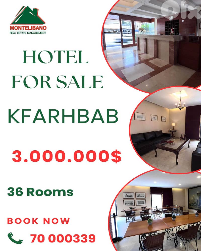 Prime Location Hotel For Sale in Kfarhbab !!! 0