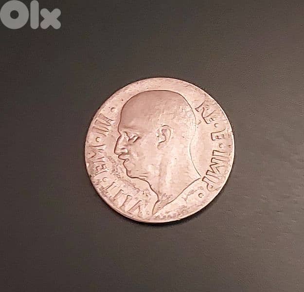 Italy 1941 WWII Victor Emanuele III  Rare 20 Centesimi 0