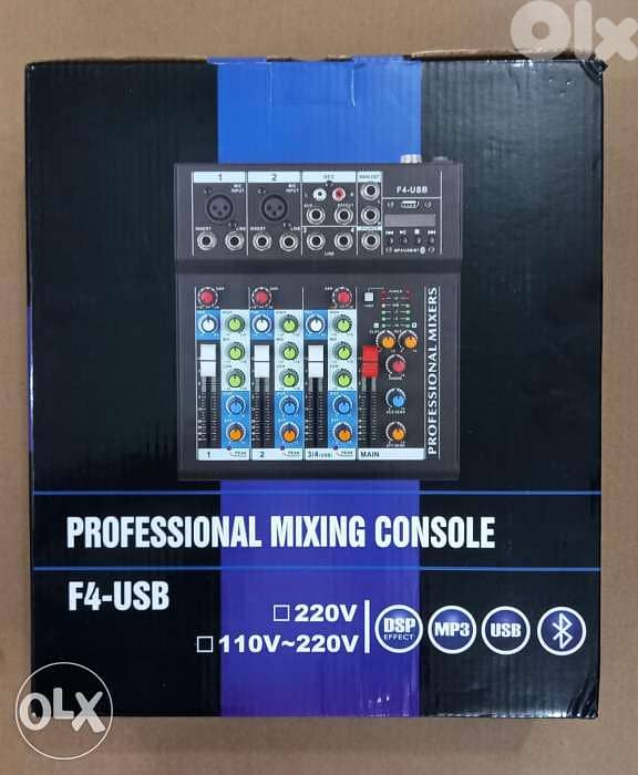 mixer 4 channel + usb + bluetouth, new in box 1