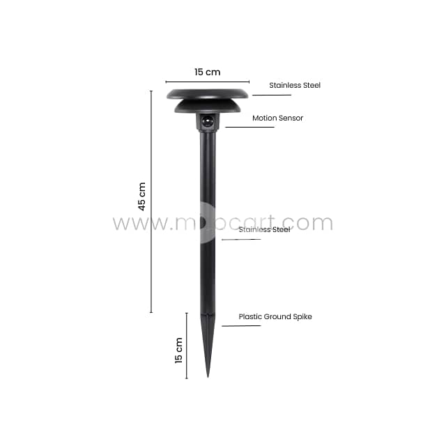 Solar Motion Pathway Light – Warm/Cool LED, Stainless & Waterproof 7