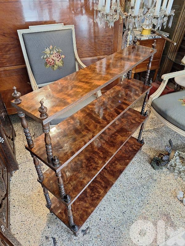 antique english wallnut wood stand 2