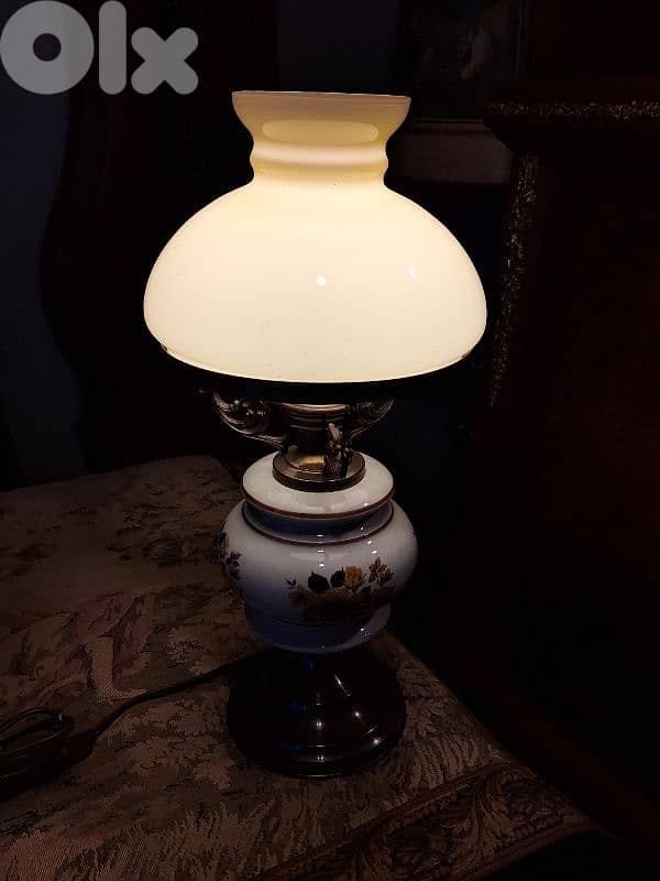 porcelain and opaline lamp 0