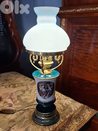 handmade signed porcelain lamp
