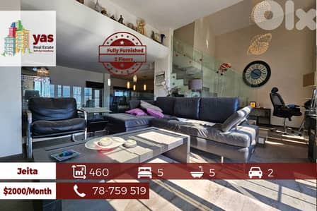 Jeita 460m2 | 350m2 Terrace | Villa | Prime Location |Furnished |TO