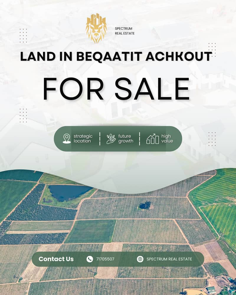 70$/Sq LAND FOR SALE IN BEQAATET ACHKOUT 8000Sq, (ACH-115) 0