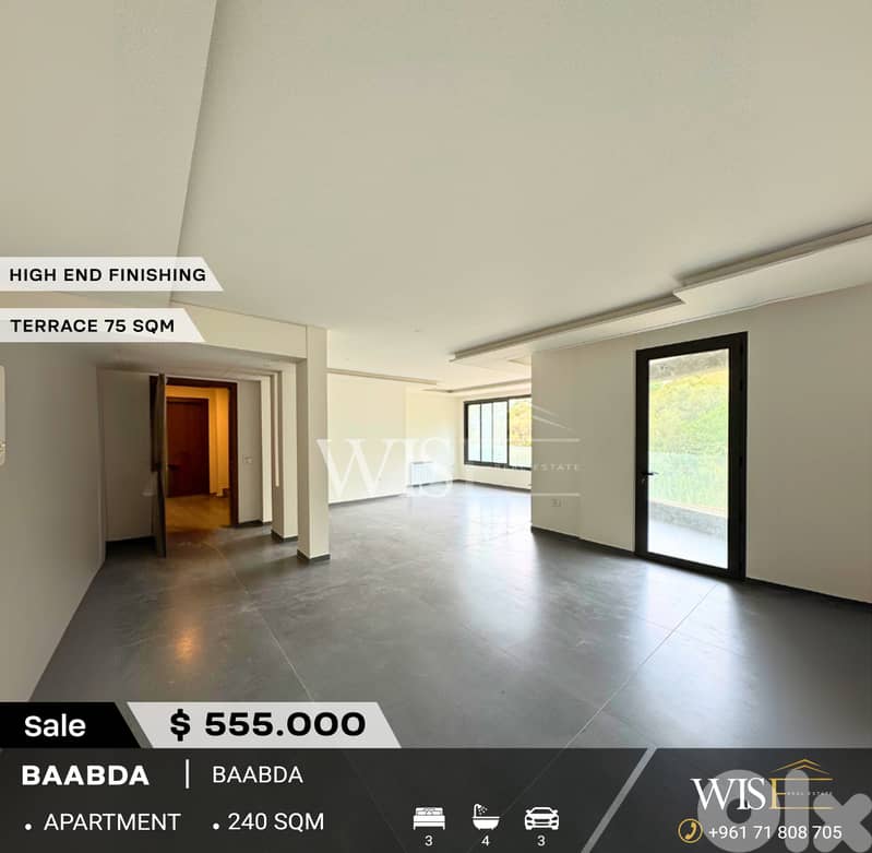240 SQM Apartment for SALE – Baabda! 0