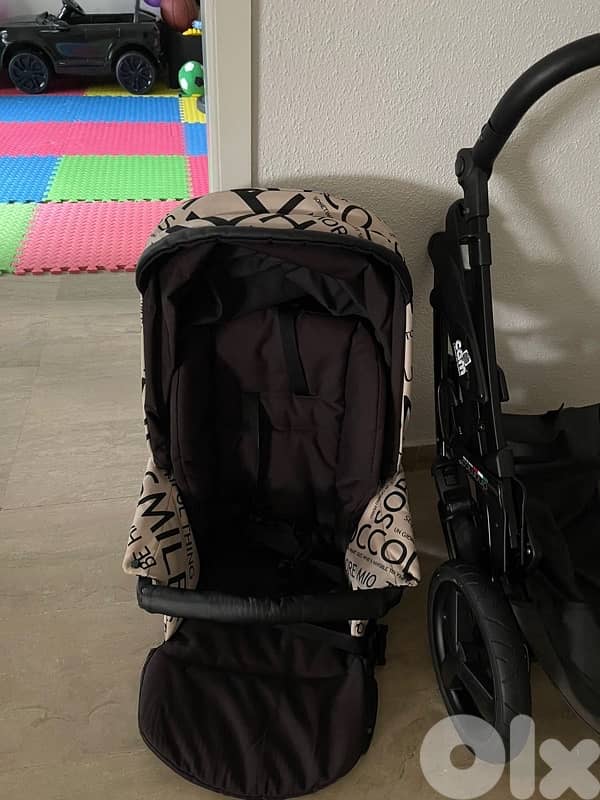 CAM Stroller 6m+ , Portable Carseat with base 0-6m, Diaper Bag 5