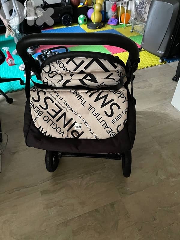 CAM Stroller 6m+ , Portable Carseat with base 0-6m, Diaper Bag 9