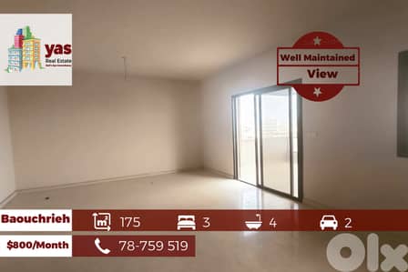 Baouchrieh 175m2 | New | Well Lighted | Prime Location | AA/JA