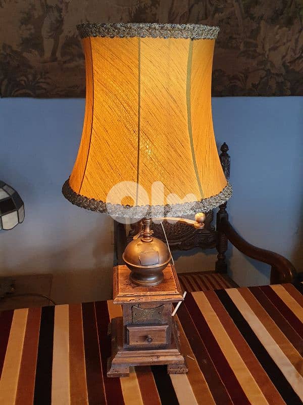 pair of antique wooden lamps 1