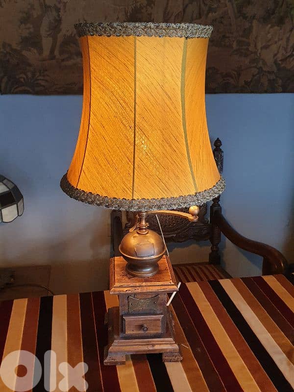 antique coffee grinder base lamp 0
