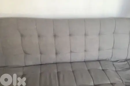 2 Grey Sofa Beds. Retractable Mechanisim. Grey Fabric.