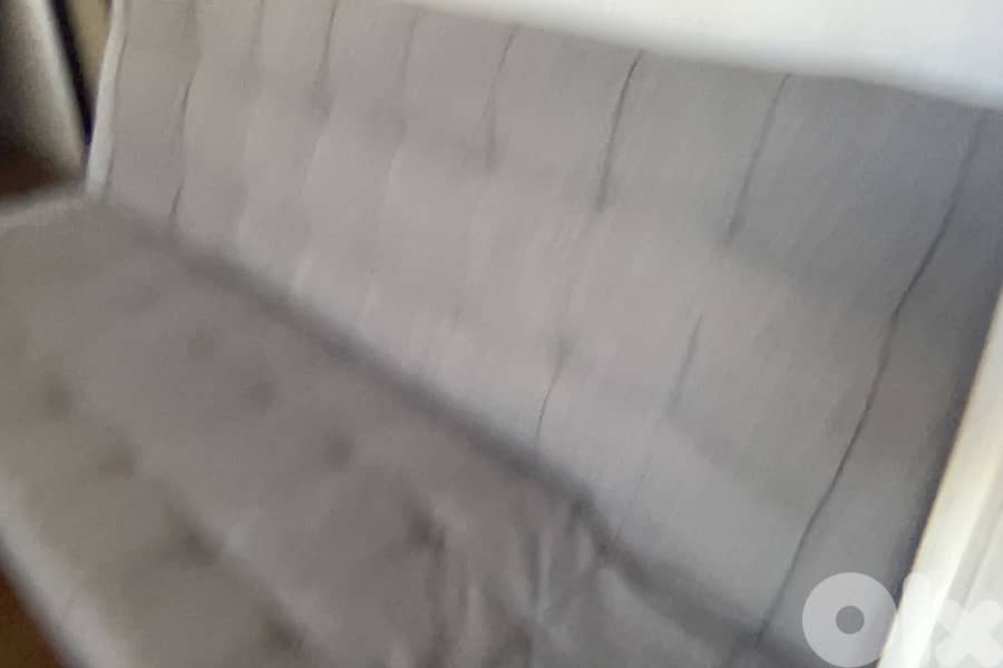 2 Grey Sofa Beds. Retractable Mechanisim. Grey Fabric. 3