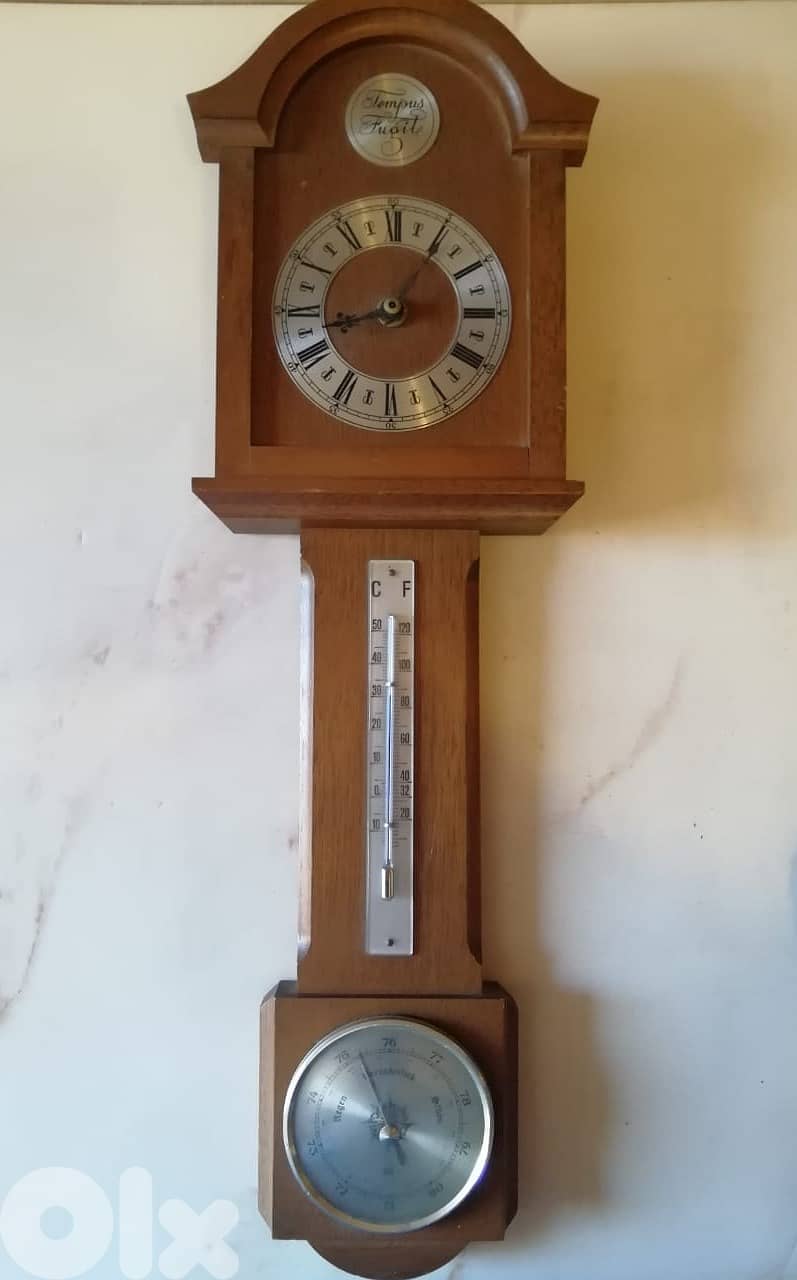 Tempus fugat clock + thermo + baro made in germany 55cm 4