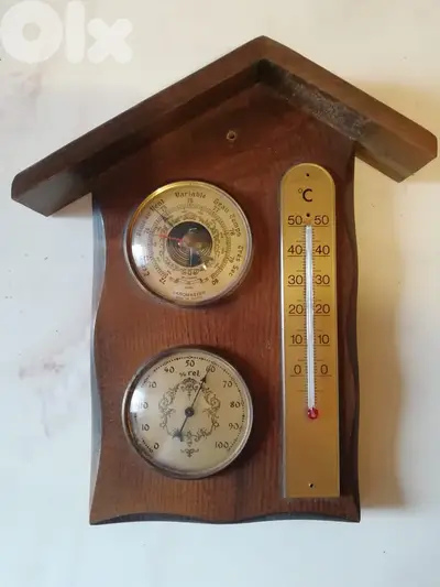 Vintage hygro + baro + thermometer made in france 25cm