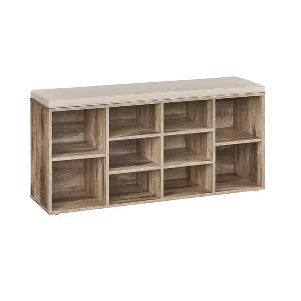 Shoe Bench, Storage Bench with Padded Cushion, 0