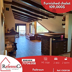 Furnished chalet in Faitroun for sale شاليه مفروش في فيطرون