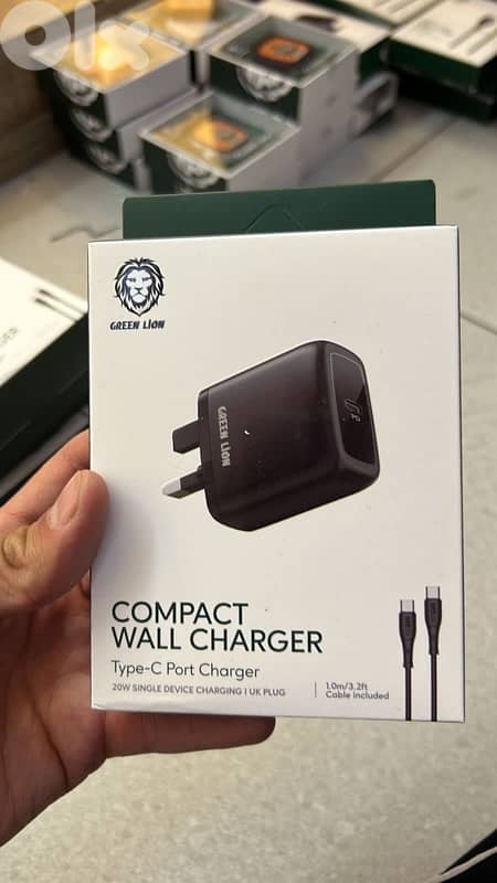 Green lion compact wall charger type-c port charger 20w cable type-c 0