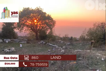 Ras Osta 860m2 | Land | Zone 30/90 | Sea View |Prime Location | PA |