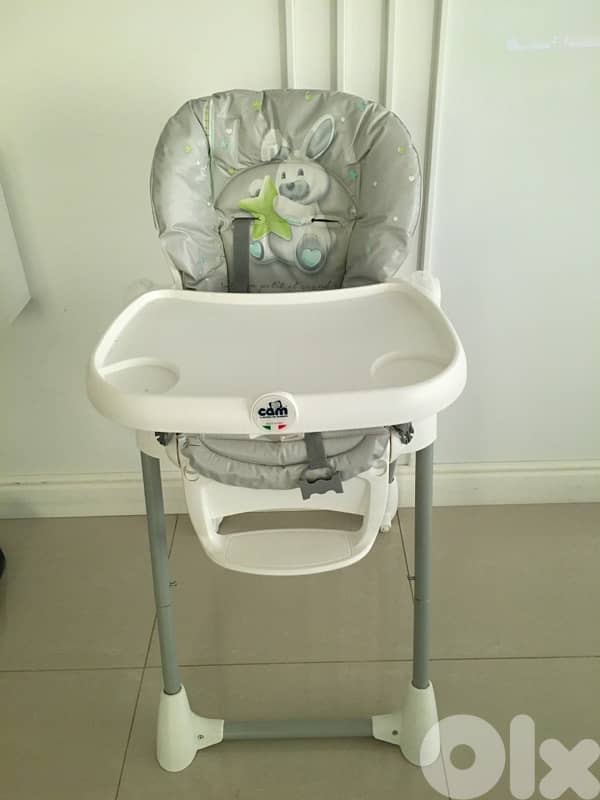 Cam Campione High Chair Grey Bunny  DESCRIPTION: 0