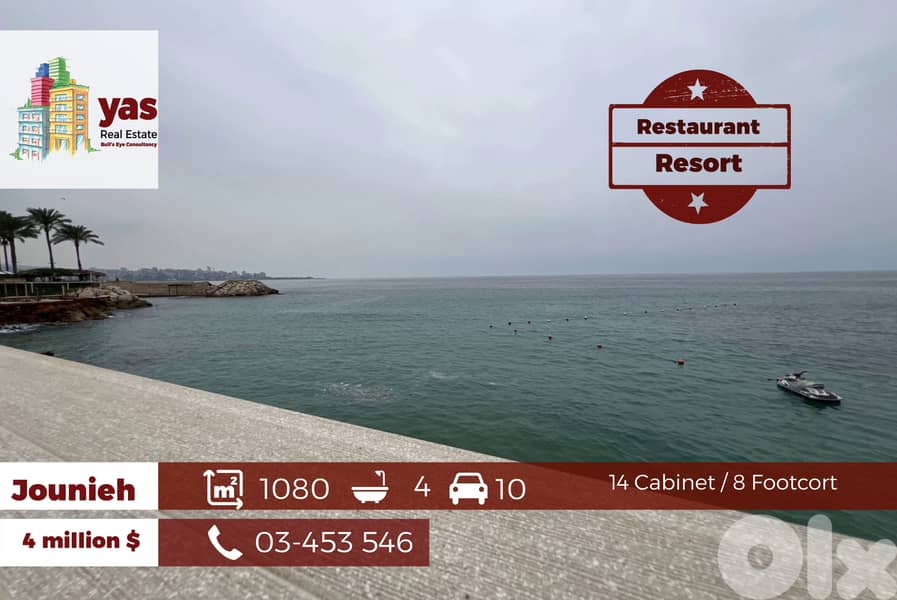 Jounieh 1080m2 | Restaurant/Resort | Sea View | Perfect Investment |EH 0