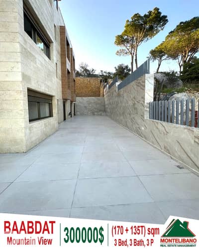 170 sqm Apartment in New Building For Sale in Baabdat +135 sqm Terrace