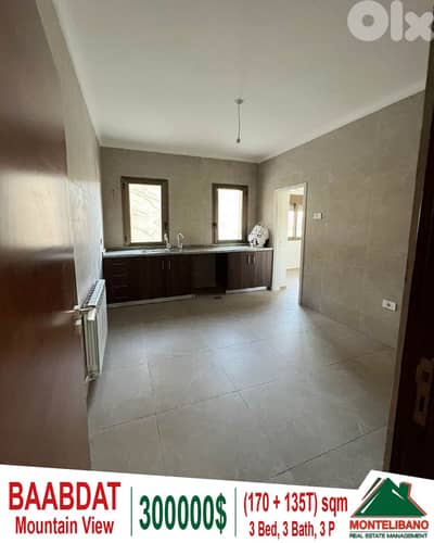 170 sqm Apartment in New Building For Sale in Baabdat +135 sqm Terrace