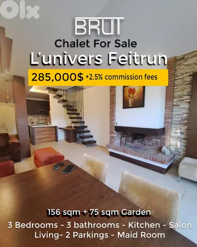 Furnished chalet for sale in Lunivers project Feitrun