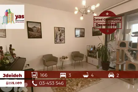 Jdeideh 166m2 | City View | Prime Location | Gated Community | AA