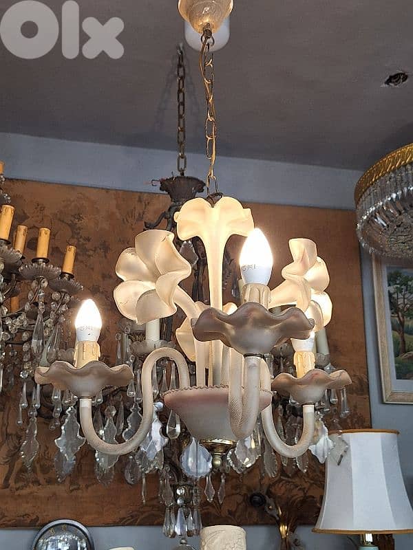 murano flower shaped small chandelier 0