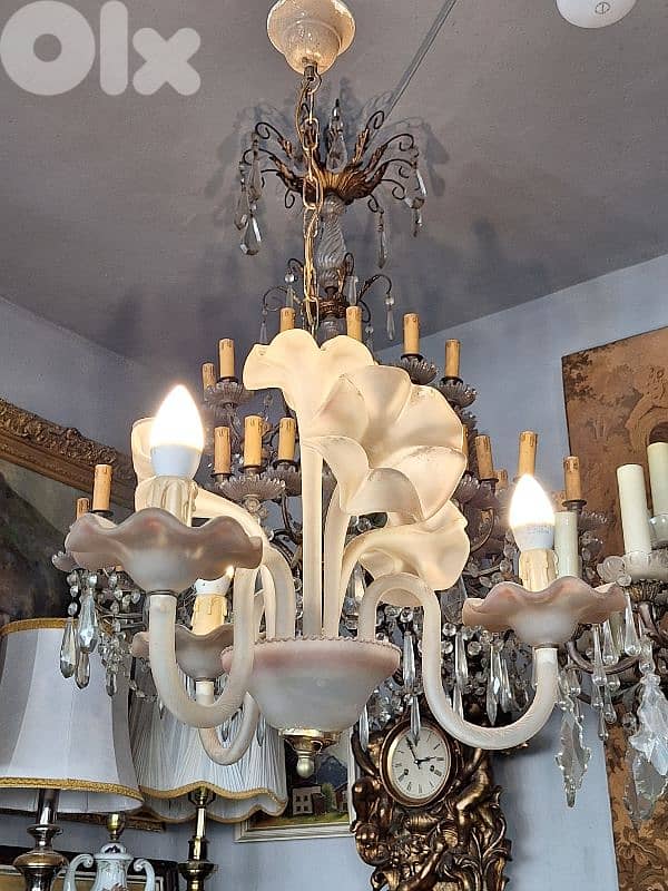 murano flower shaped small chandelier 1