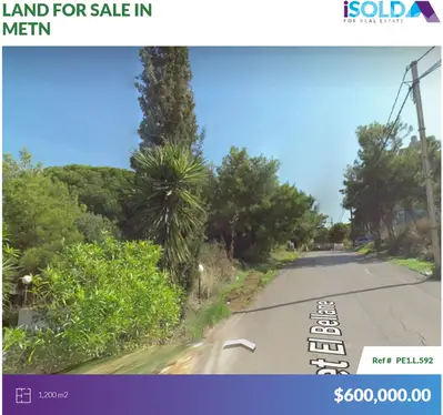 1200m2 Land+Sea View 4sale in Haret El Bellaneh/Metnحارة البلانة-المتن