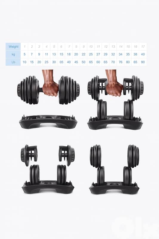 Adjustable Dumbbells 5 to 40 kg - Pair 3