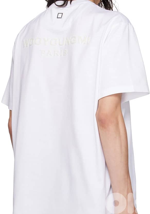 Wooyoungmi Original White Beads T-Shirt size 46 5