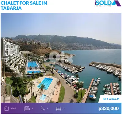 45m2 Chalet+Sea View 4Sale In Aquamarina 2/Tabarjaشاليه للبيع في طبرجا