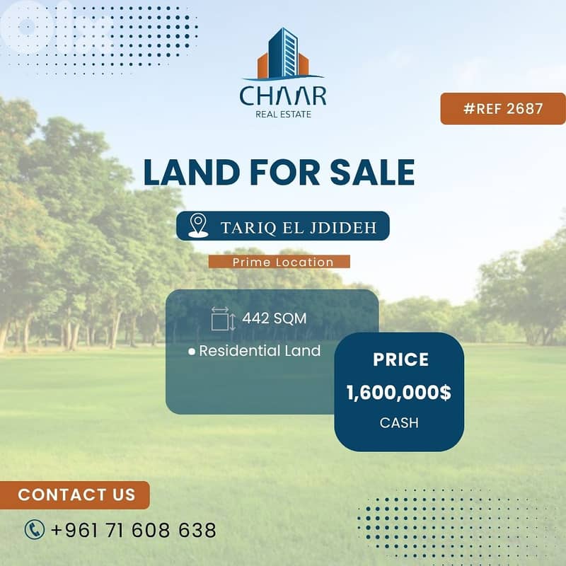 Residential Land for Sale in Tariq El Jdideh - #R2687 0
