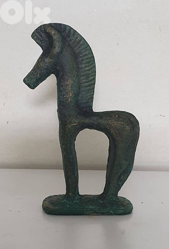 antique bronze greek art horse 0
