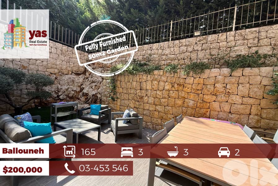 Ballouneh 165m2 | 50m2 Garden | Furnished | Upgraded | New | Catch |BG 0