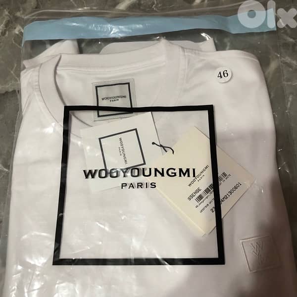 Wooyoungmi Original White Beads T-Shirt size 46 7